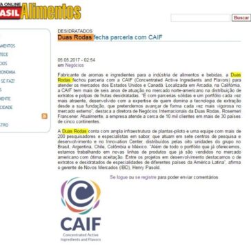 Duas Rodas fecha parceria com CAIF – Brasil Alimentos